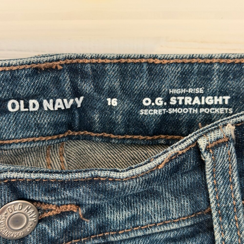 Womens Old Navy OG Straight High Rise Jeans size 16 Ankle Length - Picture 5 of 6